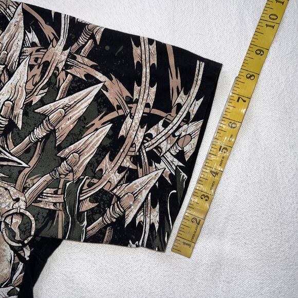 7.62 Design Black/Beige Skull Army "Never Accept Defeat" Graphic Shirt- XL - Picture 11 of 13